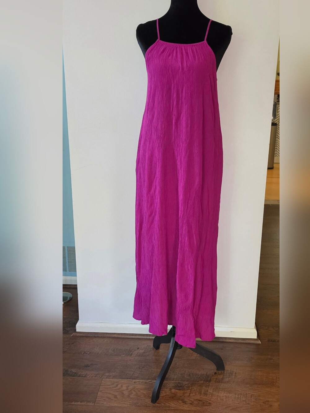 a new day Magenta Crinkled Maxi Dress